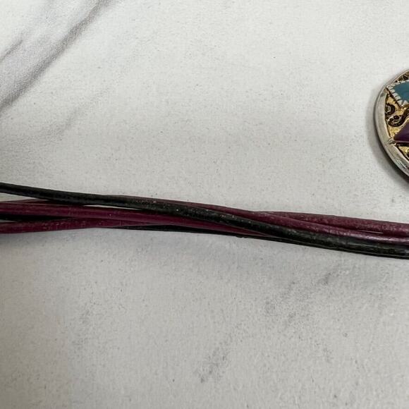 Chico's Multi Strand Leather Cord Enamel Boho Flower Pendant Necklace - Picture 9 of 9